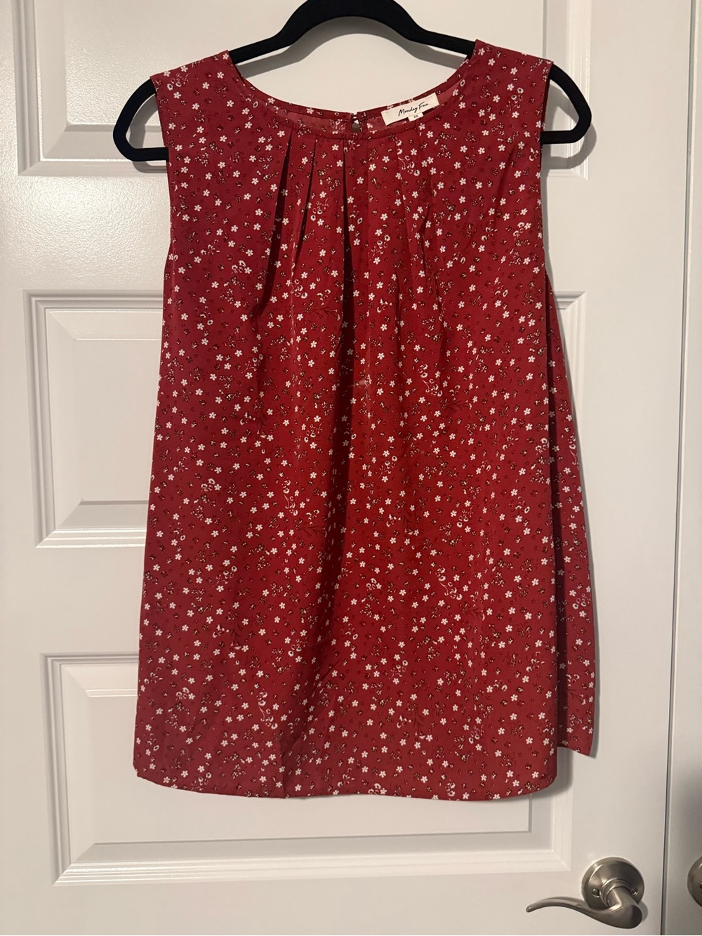 Red Floral Sleeveless Top